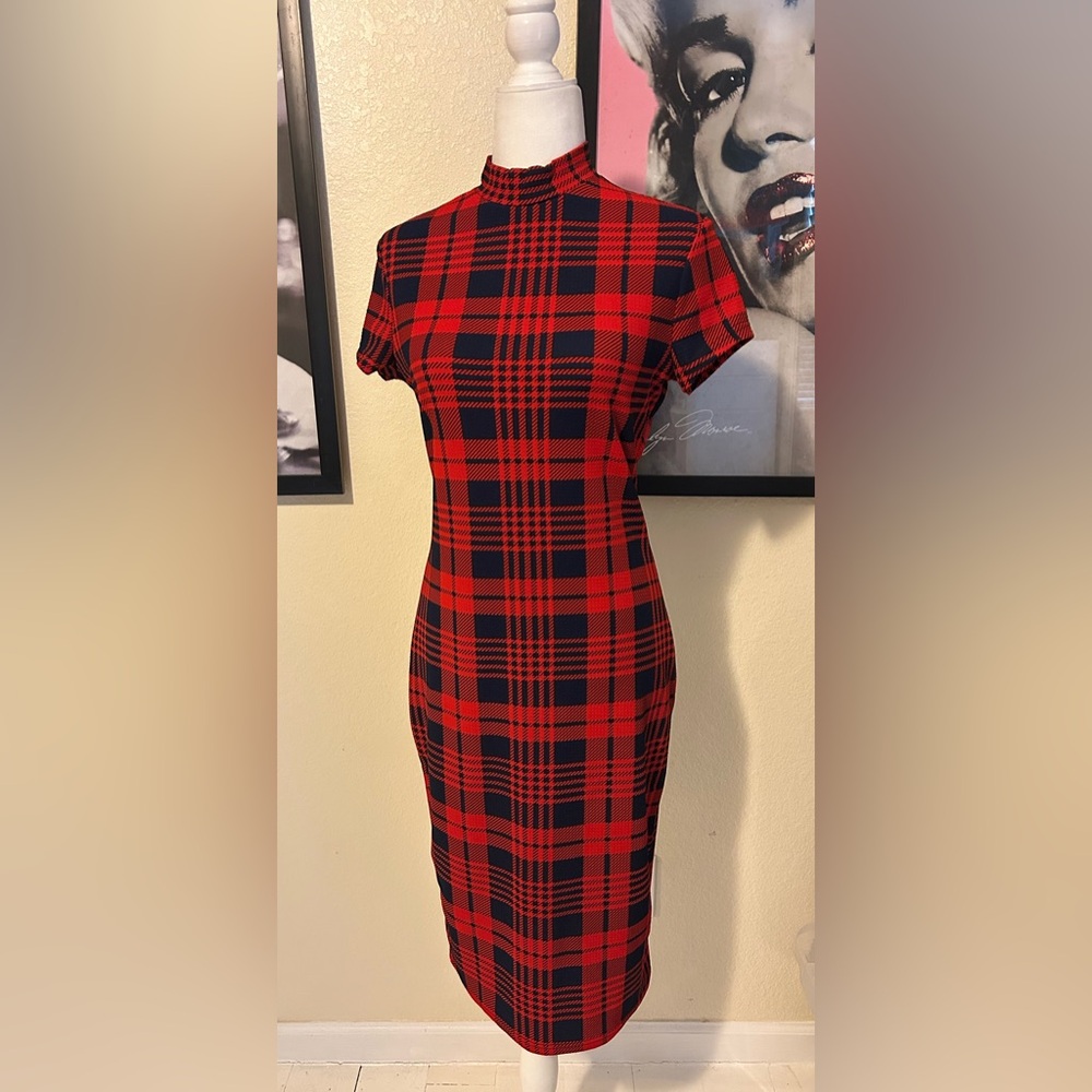 Plaid tight dress